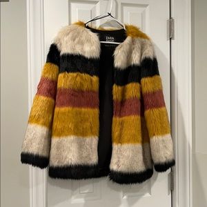 Synthetic fur coat
